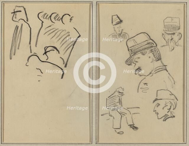 Soldiers; Four Soldiers and a Seated Figure [verso], 1884-1888. Creator: Paul Gauguin.