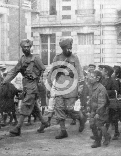 Soldiers from the British Indian Army, France, c1915. Artist: Unknown