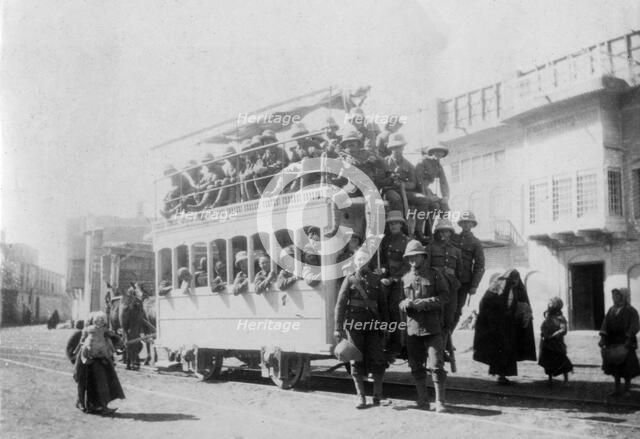 Soldiers from the East Surrey regiment in Kazimain, en route for Baghdad, Iraq, 1917-1919. Artist: Unknown
