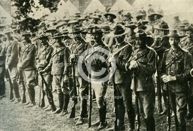 Soldiers from Australia, New Zealand, Canada, and South Africa, 1914-1918, (c1920). Creator: Underwood & Underwood.