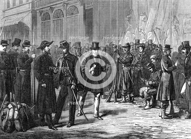 Soldiers keeping the streets at Bordeaux, 1871. Creator: Unknown.