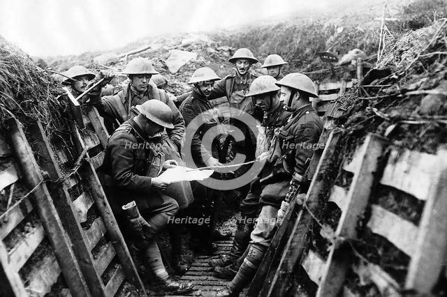 Soldiers in a Trench, c1914-18. Creator: British Photographer (20th Century).