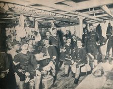 Soldiers in a Cabin of a Transport c1900. Creator: Unknown