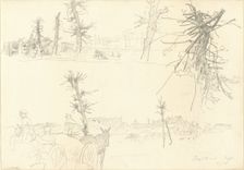 Soldiers in a Devastated Landscape [recto], 1918. Creator: John Singer Sargent