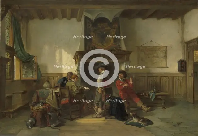 Soldiers in a Guardsroom, 1865-1867. Creator: Herman Frederik Carel Ten Kate.