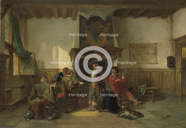 Soldiers in a Guardsroom, 1865-1867. Creator: Herman Frederik Carel Ten Kate.