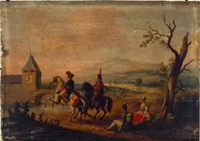 Soldiers in a landscape, between 1751 and 1800. Creator: Michel Duplessis