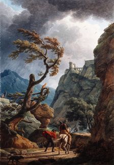 Soldiers in a Mountain Gorge, with a Storm, 1789. Creator: Claude-Joseph Vernet