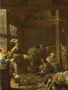 Soldiers in a Stable, c.1655. Creator: Jacob Duck