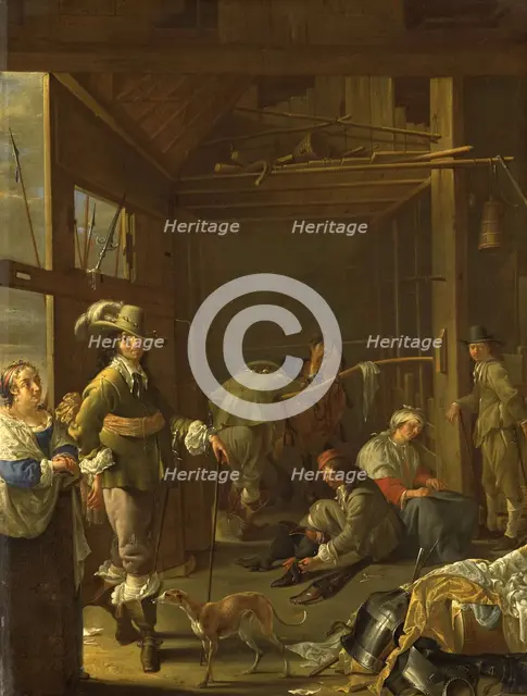 Soldiers in a Stable, c.1655. Creator: Jacob Duck.
