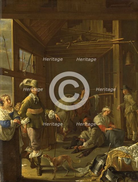 Soldiers in a Stable, c.1655. Creator: Jacob Duck.