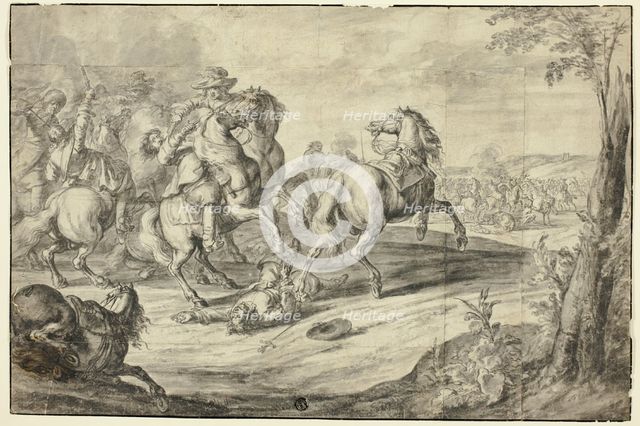 Soldiers in Battle, n.d. Creator: Possibly Jan van Huchtenburgh  Dutch, 1647-1733.