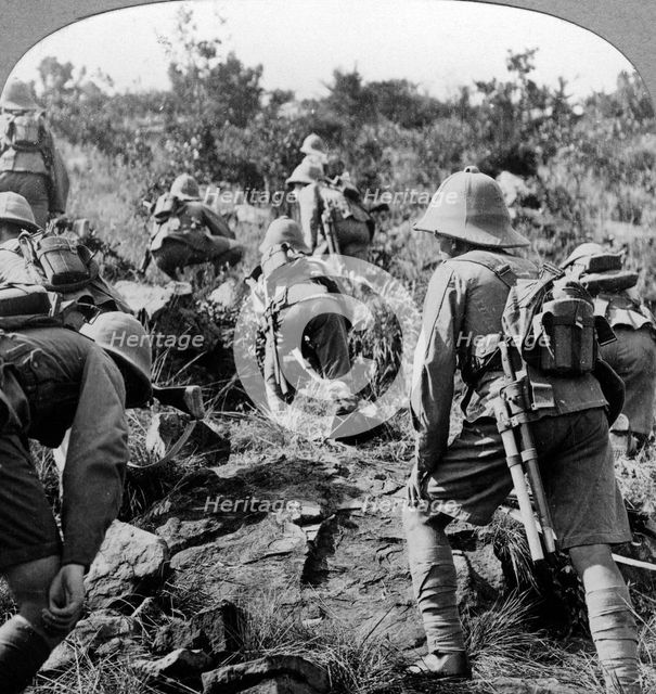 Soldiers in East Africa, c1914-1918.Artist: Realistic Travels Publishers