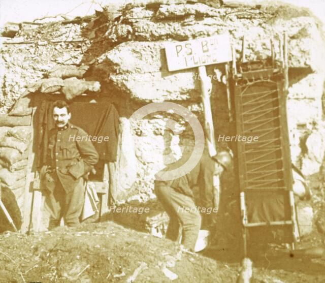 Soldiers in front line trenches, c1914-c1918. Artist: Unknown.