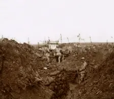 Soldiers in the trenches, Massiges, northern France, c1914-c1918