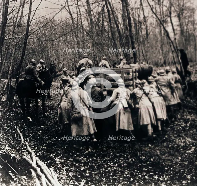 Soldiers in the woods, c1914-c1918. Artist: Unknown.