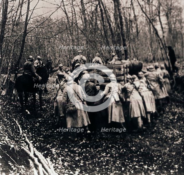 Soldiers in the woods, c1914-c1918. Artist: Unknown.