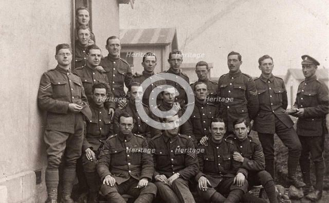 Soldiers in uniform, 1918. Artist: Unknown