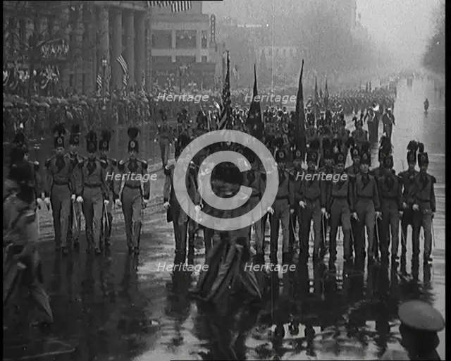 Soldiers in Uniform Dress Parading in Washington, DC for the Inauguration of President..., 1929. Creator: British Pathe Ltd.