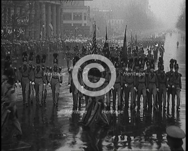 Soldiers in Uniform Dress Parading in Washington, DC for the Inauguration of President..., 1929. Creator: British Pathe Ltd.