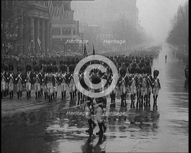 Soldiers in Uniform Dress Parading in Washington, DC for the Inauguration of President..., 1929. Creator: British Pathe Ltd.