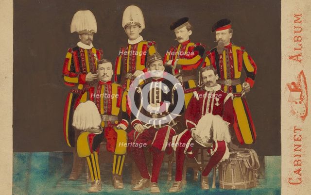Soldiers in uniform, Rome, 1880s. Creator: All'Industria.