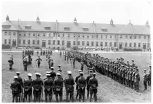 Soldiers on parade, Fort Sheridan, Illinois, USA, 1926