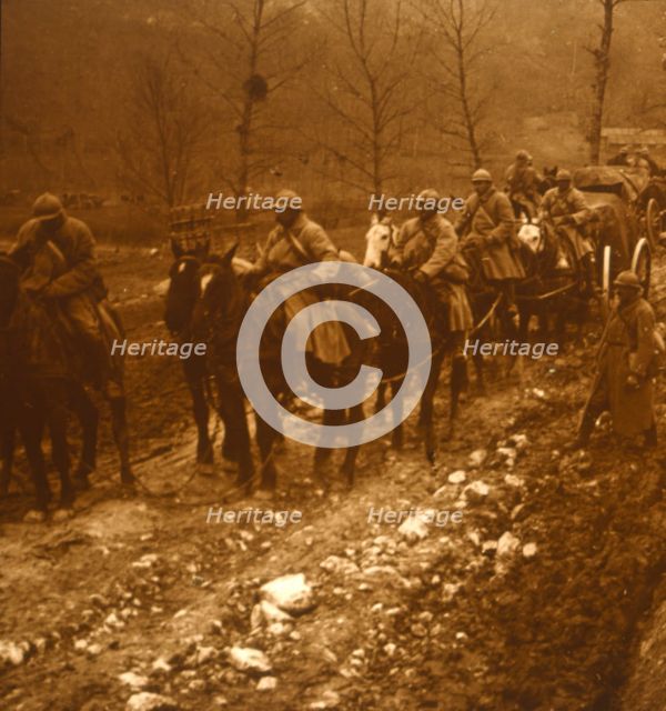 Soldiers on the move, c1914-c1918. Artist: Unknown.