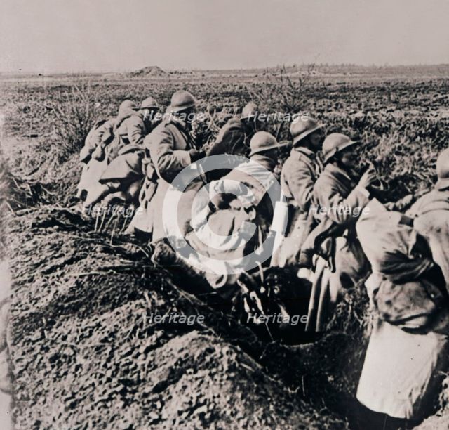 Soldiers on the front line, c1914-c1918. Artist: Unknown.