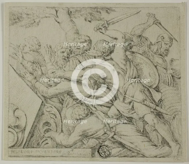 Soldiers of Cyrus Tearing Apart the Army of Spargabise, n.d. Creator: Unknown.