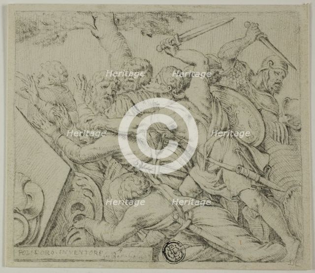 Soldiers of Cyrus Tearing Apart the Army of Spargabise, n.d. Creator: Unknown.