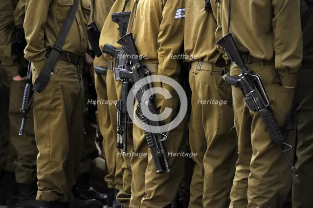 Soldiers of Israel's military visiting the Western Wall, Jerusalem, Israel, 2013. Creator: LTL.
