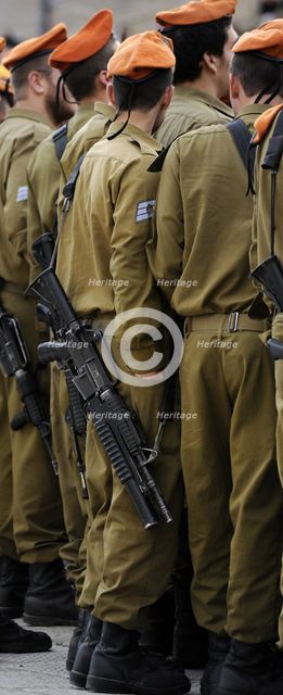 Soldiers of Israel's military visiting the Western Wall, Jerusalem, Israel, 2013. Creator: LTL.