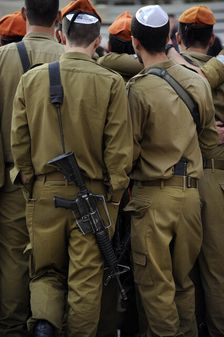 Soldiers of Israel's military visiting the Western Wall, Jerusalem, Israel, 2013. Creator: LTL