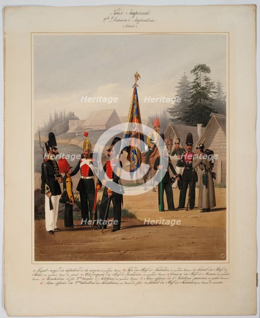 Soldiers of the 2st Guards Infantry Division of the Russian Imperial Guard, 1867. Artist: Piratsky, Karl Karlovich (1813-1889)