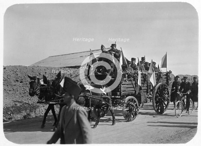 Soldiers of the French Foreign Legion travelling by wagon, Syria, 20th century. Artist: Unknown