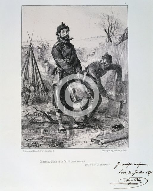 Soldiers of the Garde Nationale, Siege of Paris, 1870-1871. Artist: Auguste Bry