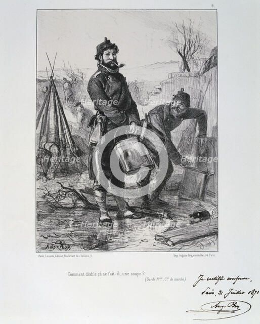 Soldiers of the Garde Nationale, Siege of Paris, 1870-1871. Artist: Auguste Bry