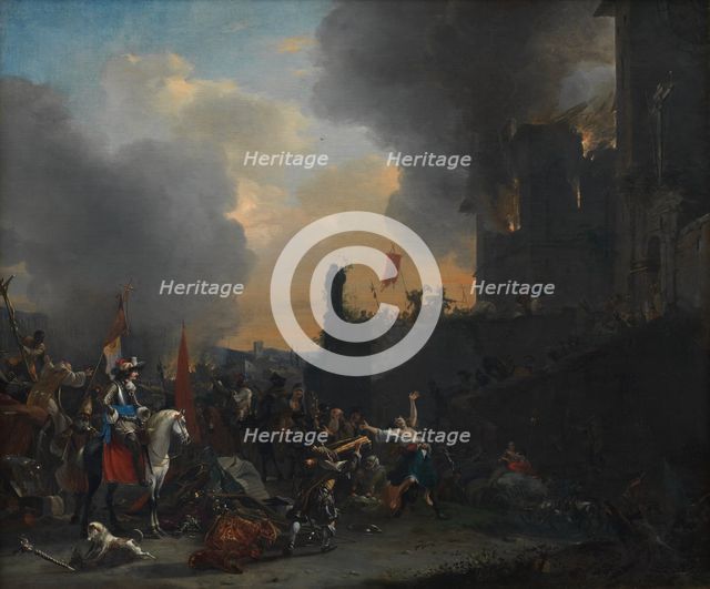 Soldiers Looting and Burning a Convent, 1642-1678. Creator: Willem Schellinks.