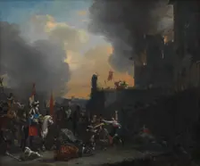 Soldiers Looting and Burning a Convent, 1642-1678. Creator: Willem Schellinks