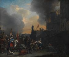 Soldiers Looting and Burning a Convent, 1642-1678. Creator: Willem Schellinks