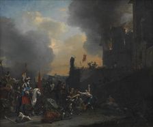 Soldiers Looting and Burning a Convent, 1642-1678. Creator: Willem Schellinks