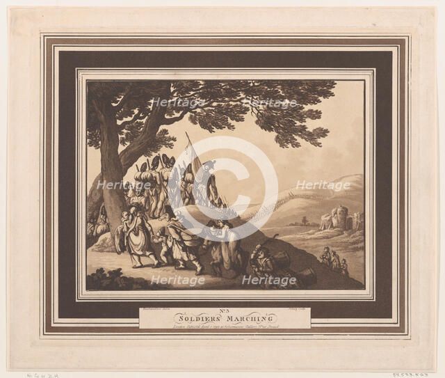 Soldiers Marching, April 1, 1798. Creator: Heinrich Schutz.