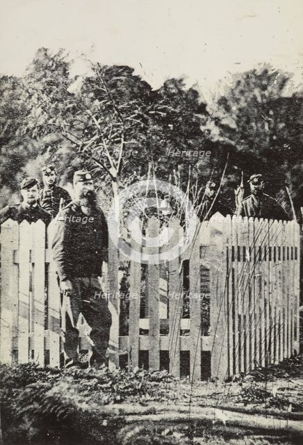 Soldiers Near Graves, Opepe, circa 1869. Creator: Unknown.