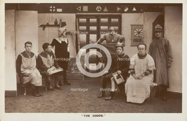 Soldiers, some in drag, performing in the concert party "The Goods", 1918. Creator: Unknown.