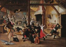 Soldiers plunder a farm, c 1620. Creator: Vrancx, Sebastiaen (1574-1647)