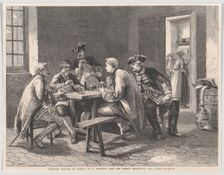 Soldiers Playing at Cards, from "Illustrated London News", May 4, 1861. Creators: William Luson Thomas, Matthew Somerville Morgan