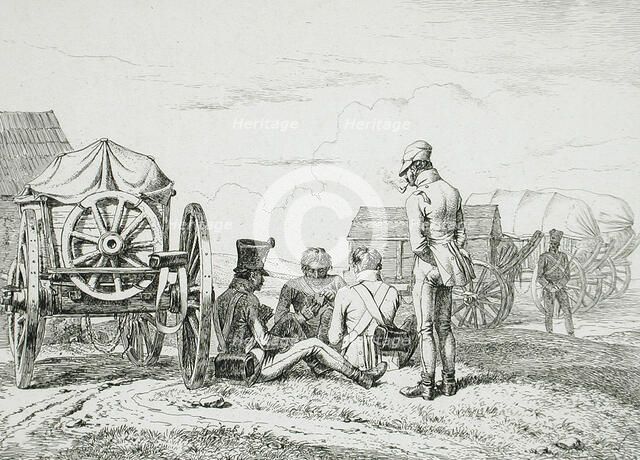 Soldiers Playing Cards, 1814. Creator: Johann Adam Klein.