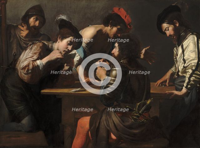 Soldiers Playing Cards and Dice (The Cheats), c. 1618/1620. Creator: Valentin de Boulogne.