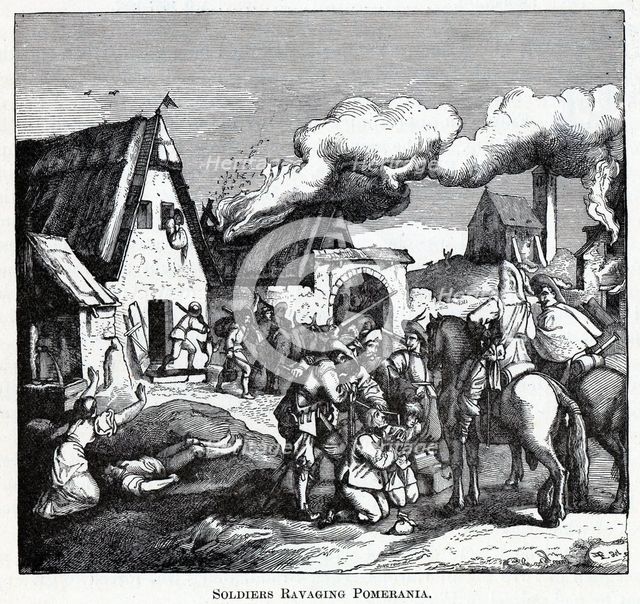 Soldiers Ravaging Pomerania, 1882. Artist: Anonymous  